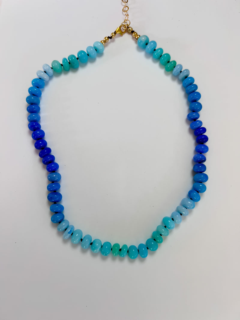 Ready To Ship Blue Opal Necklace 17.5"