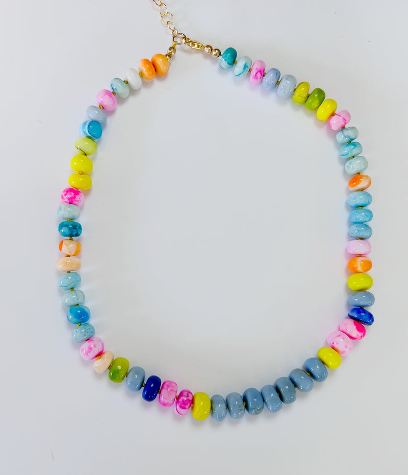 Ready To Ship All The Colors Opal Necklace 17.5"