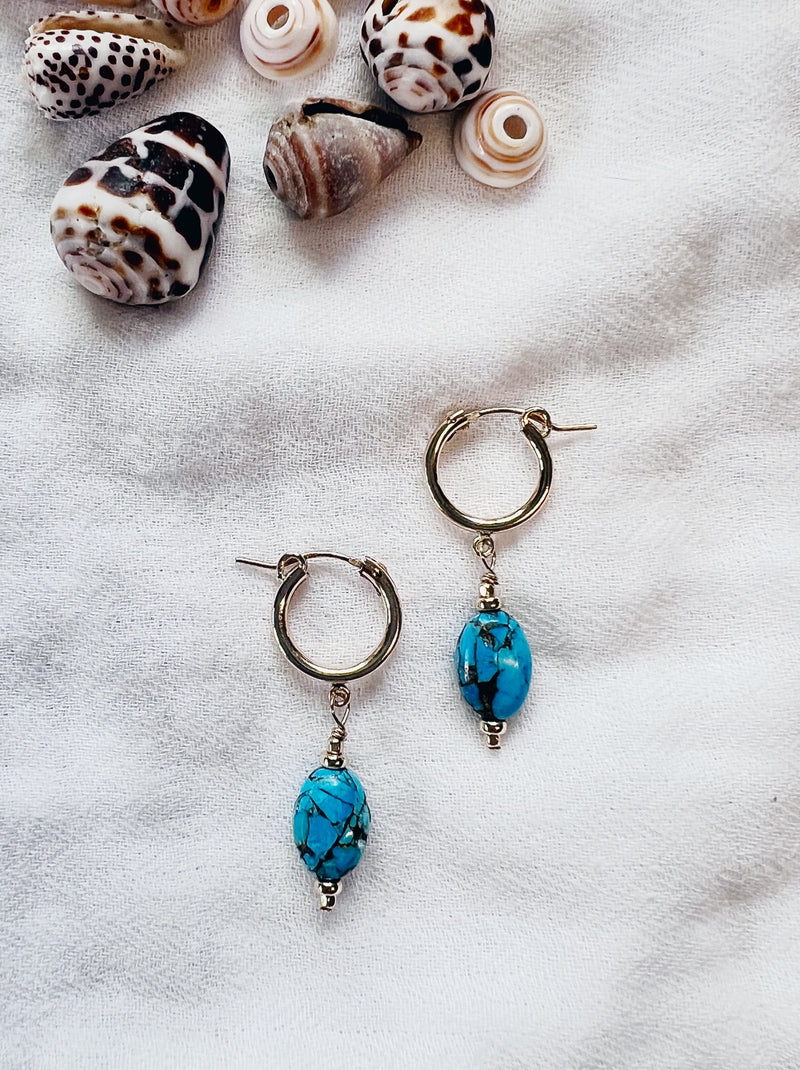 Ready To Ship Copper Turquoise Earrings