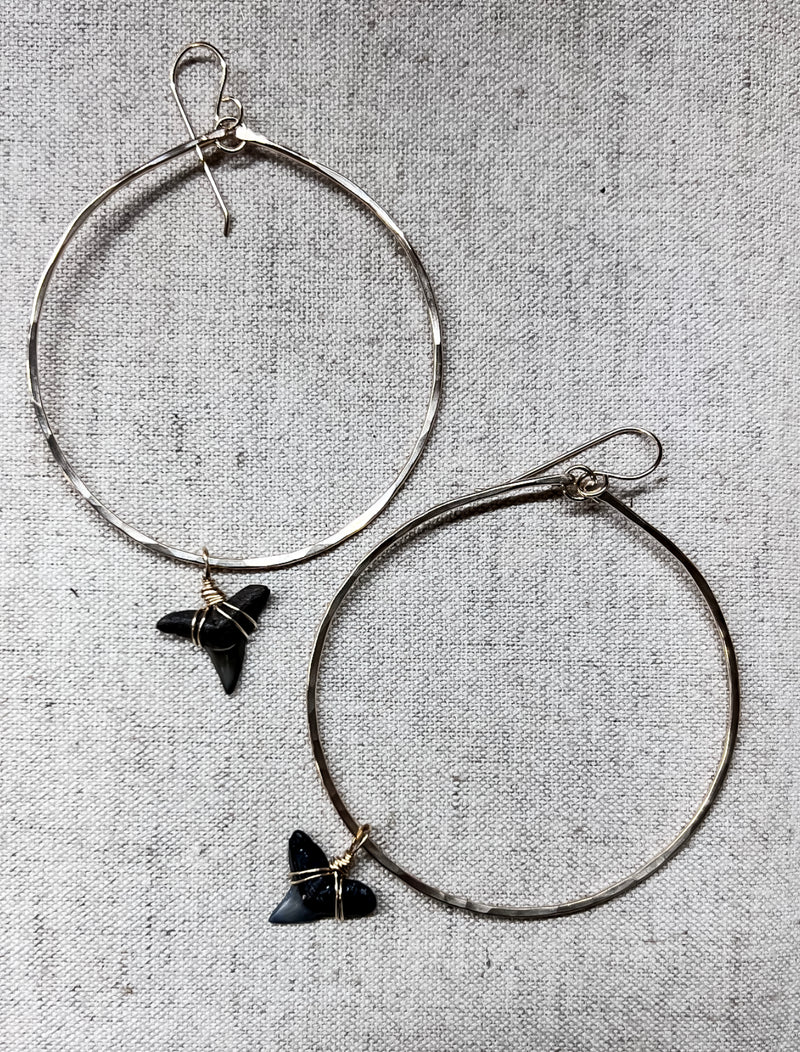 Extra Large Hoops with Fossils