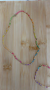 Rainbow Silk Necklace and Bracelet