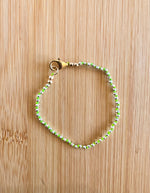 Silver Pyrite on Neon Green Bracelet