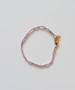 Silver Pyrite on Neon Pink Bracelet