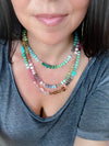 Green and Blue Rainbow Necklace 15.5"