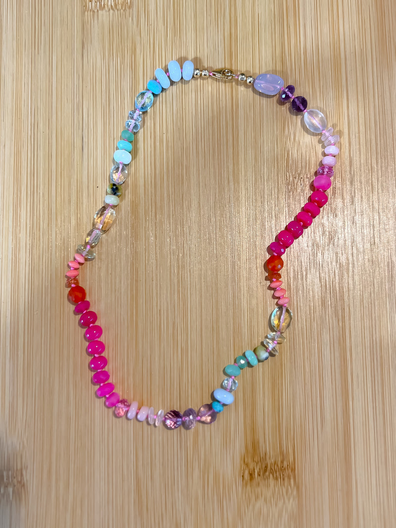 Extra Pink Rainbow Necklace