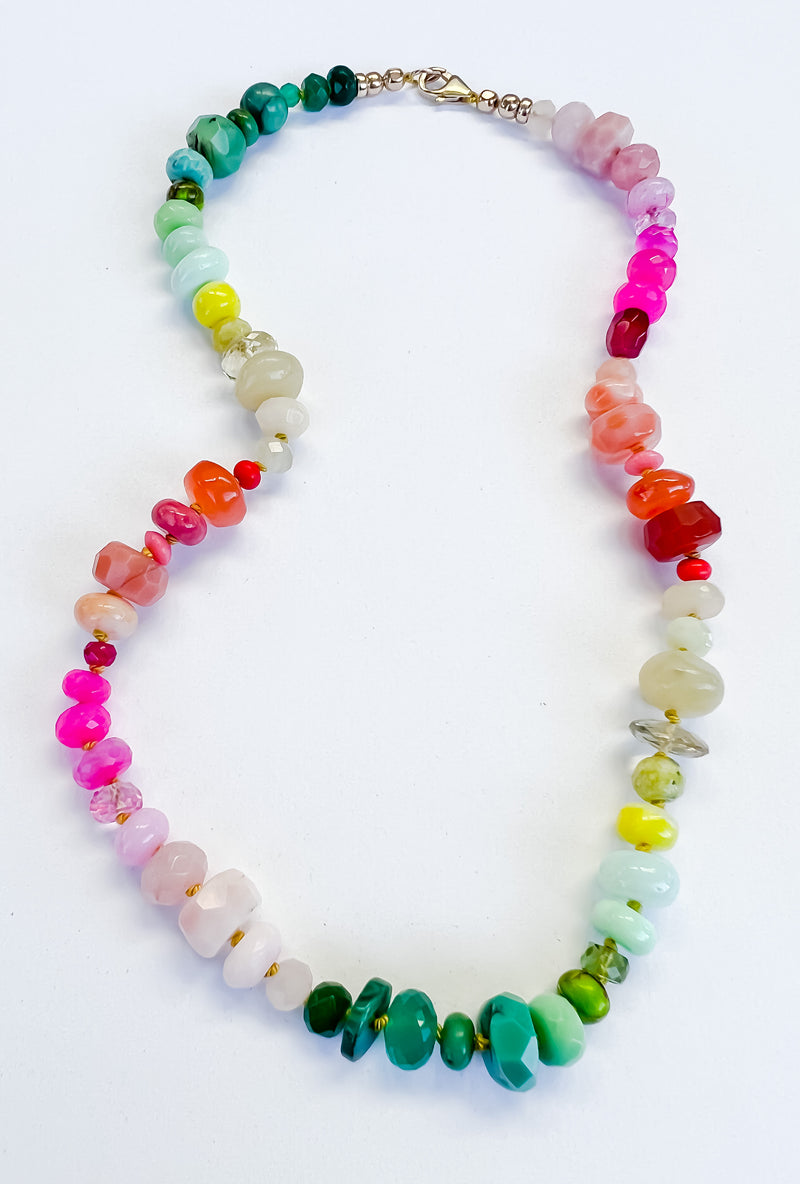 Almost a Rainbow Necklace (pinks, greens, oranges, yellows)