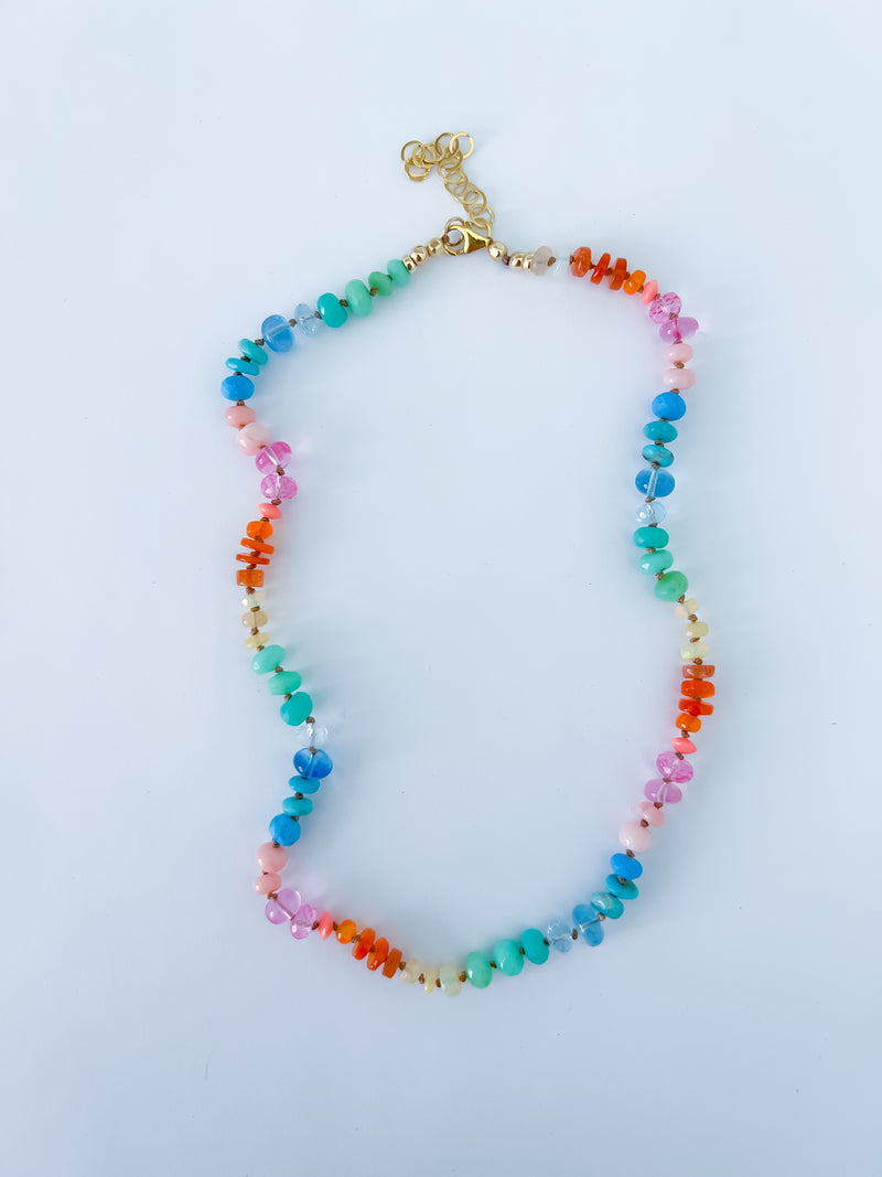 Ready To Ship - Pastel Rainbow Necklace 17.5 "