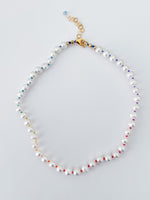 Fresh Water Pearls On Rainbow Silk 16"