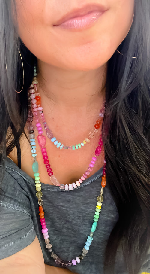 Pink Rainbow Necklace 21.5"