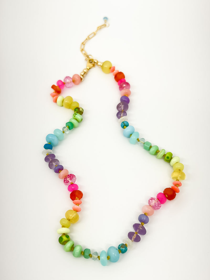 Neon - ish Rainbow Necklace 16"