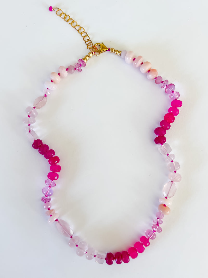 Ready To Ship - Pink Rainbow Necklace 17.5"